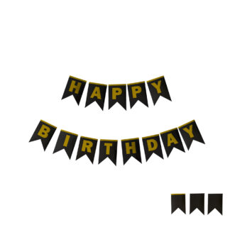 Banner Happy Birthday Oro Elegante 3M