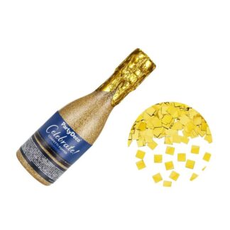 Cañón de confeti champán dorado.