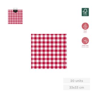 Servilleta vichy rojo
