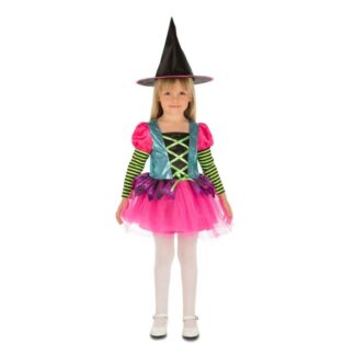 Disfraz bruja colorida niña