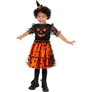 Vestido bruja calabaza niña