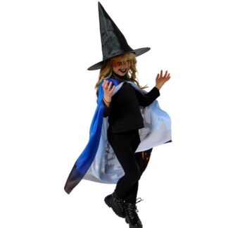 Kit Bruja con Sombrero y Capa Azul