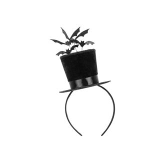 Diadema Sombrero de Bruja con Murciélago