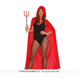 Capa con capucha terciopelo roja 130cm