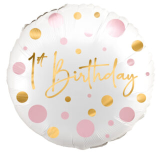Globo mylar rosa primer cumpleaños cm 45