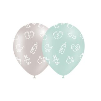 8 Globos 90 cm Motivos bebé duna verde matte