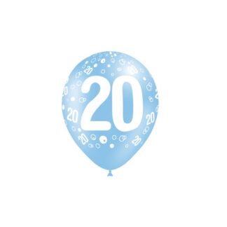 Bolsa 8 globos látex surtidos 20 años