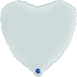 Globo corazón celeste satín
