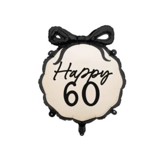 Globo foil Happy 60 diseño elegante con lazo