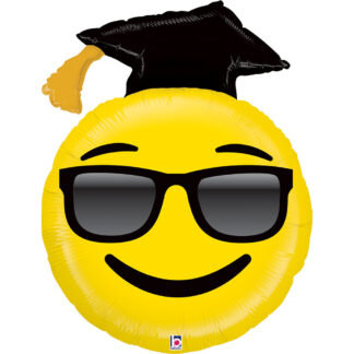 Globo emoji graduación con gafas
