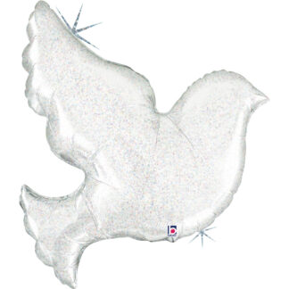 Globo foil paloma blanca perlada