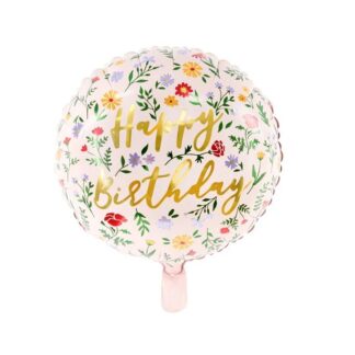 Globo foil flor Happy Birthday