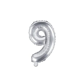 Globo foil nro9 35cm plata