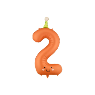 Globo foil nro2 86 cm naranja