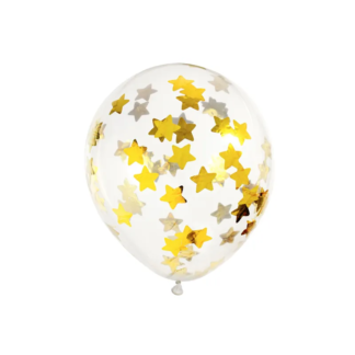 6 Globos confeti estrellas