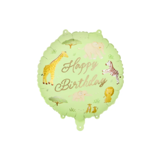 Globo foil Feliz Cumpleaños Safari, 35x35 cm