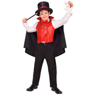 Mago (chaleco/pajarita/capa/sombrero con compartimento)