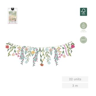 Guirnalda floral 3m cartón
