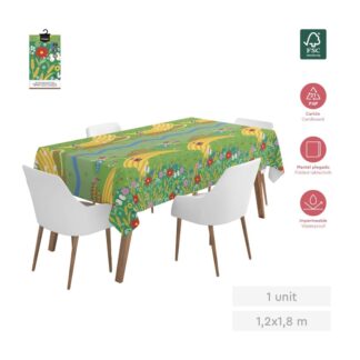 MANTEL PLASTIFICADO PLEGADO PAISAJE GRANJA 1,2X1,8M PAPEL 1UD FSC MIX 70%