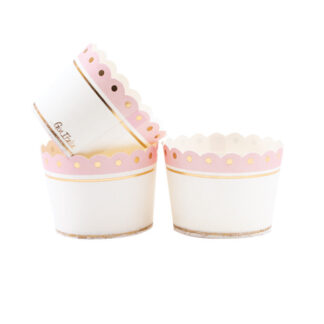20 cápsulas de repostería rosa/oro
