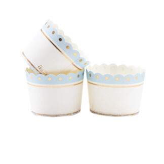 20 cápsulas de repostería azul claro/oro
