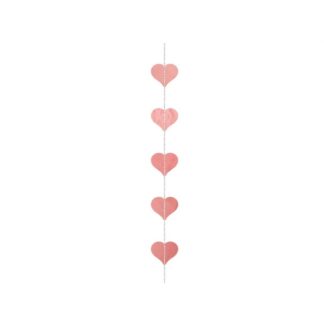 Guirnalda de corazón oro rosa 3.5 m