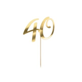 Adorno para tarta 40 años dorado