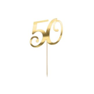 Adorno para tarta 50 años dorado