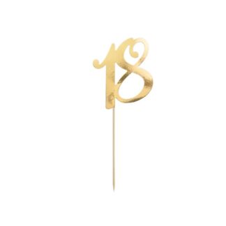 Adorno para tarta 18 años dorado