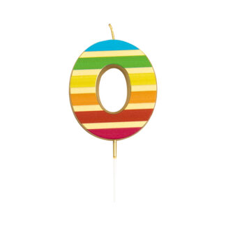 Vela multicolor elegante número 0