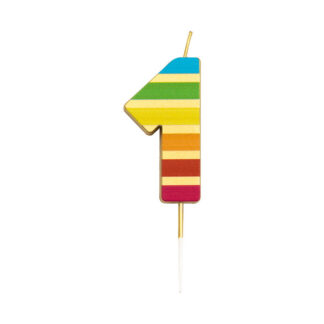 Vela multicolor elegante número 1