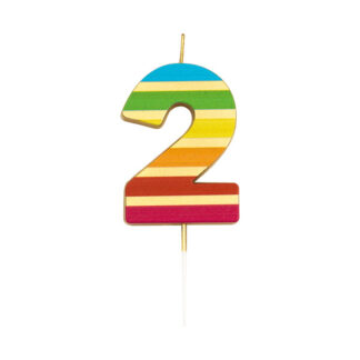 Vela multicolor elegante número 2