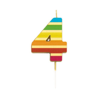 Vela multicolor elegante número 4