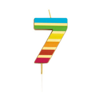 Vela multicolor elegante número 7