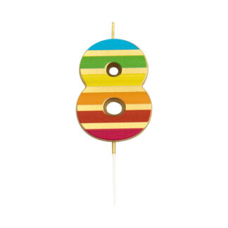 Vela multicolor elegante número 8