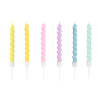 6 Velas de cumpleaños rizadas 8,5cm