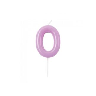 Velas brillantes número 0 10,5cm malva