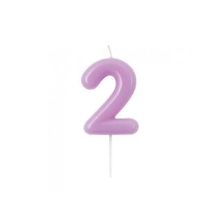 Velas brillantes número 2 10,5cm malva