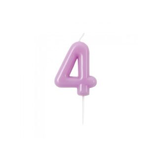 Velas brillantes número 4 10,5cm malva