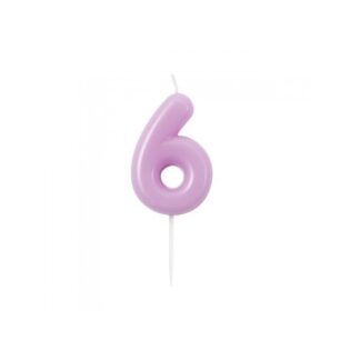 Velas brillantes número 6 10,5cm malva