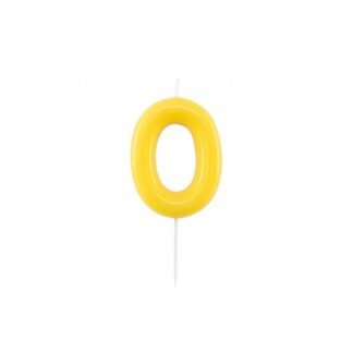 Velas brillantes número 0 10,5cm amarillo