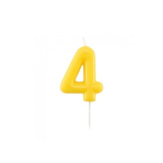 Velas brillantes número 4 10,5cm amarillo