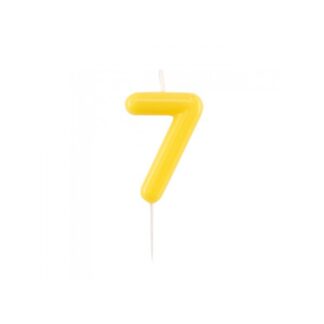Velas brillantes número 7 10,5cm amarillo