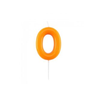 Velas brillantes número 0 10,5cm naranja