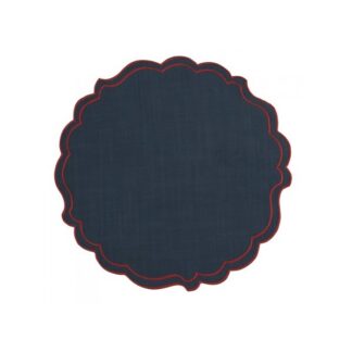 Bajoplatos de tela diámetro 35cm azul y rojo