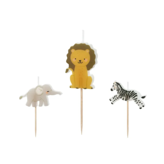 Velas de cumpleaños Safari, 3-4.2 cm, 3pc