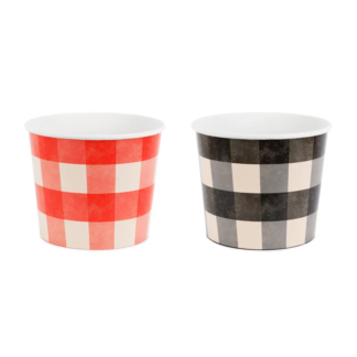 Recipientes snack Patrón cuadros, 2pc