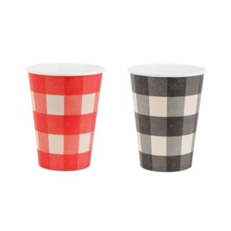 Vasos de papel cuadros 400 ml 6pc
