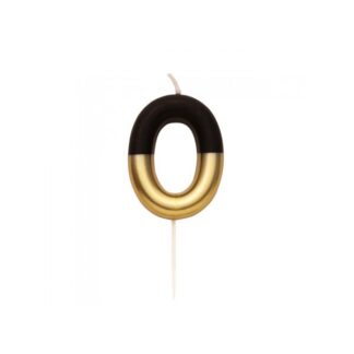 Vela metálica nº 0 negro/oro