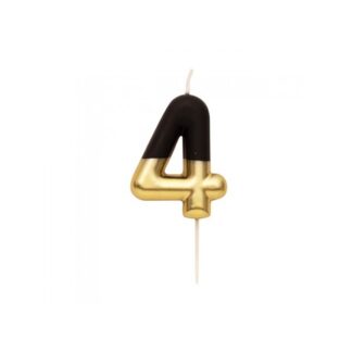 Vela metálica nº 4  negro/oro